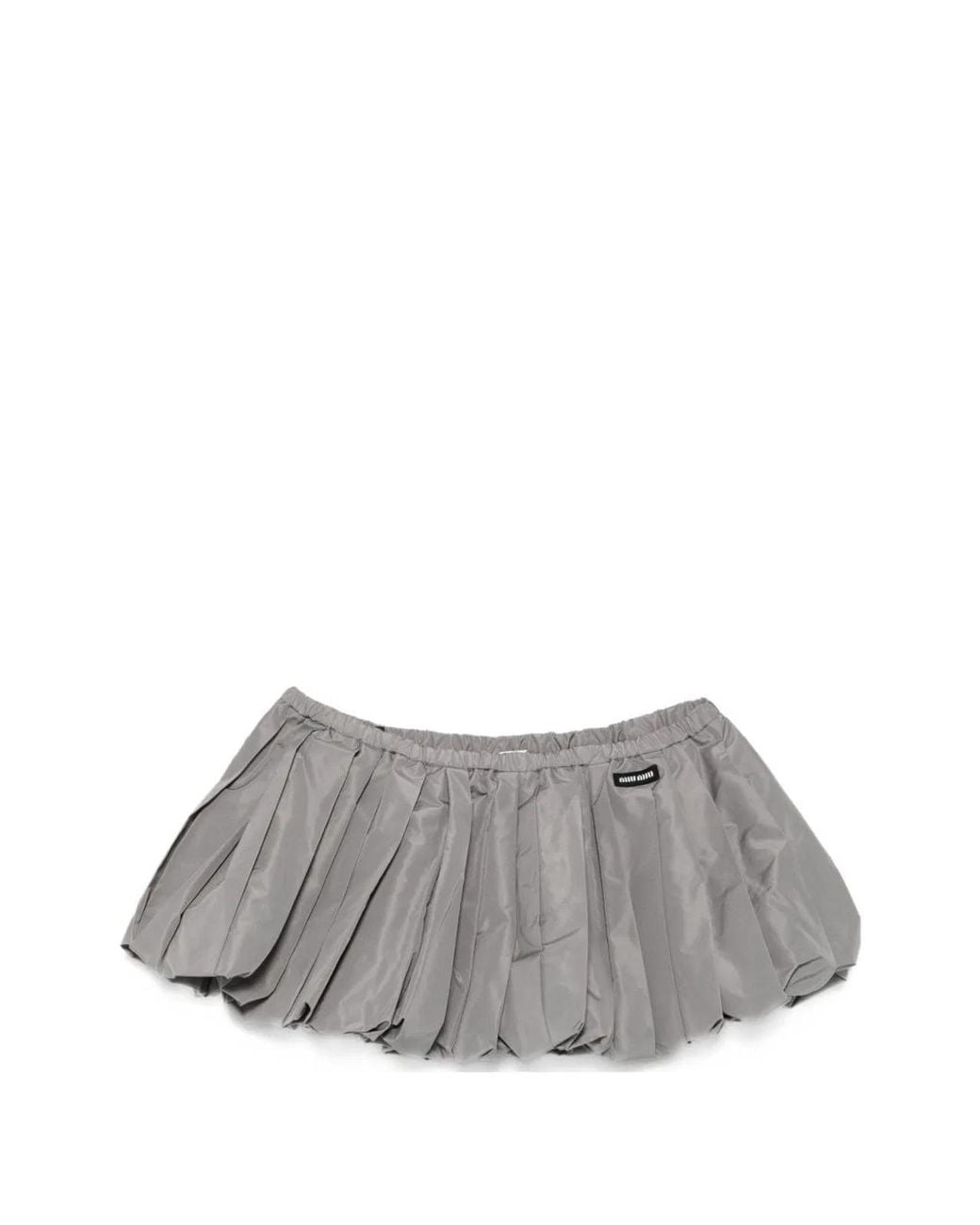 Miu Miu Gray Sleeveless Cotton Poplin Shirt