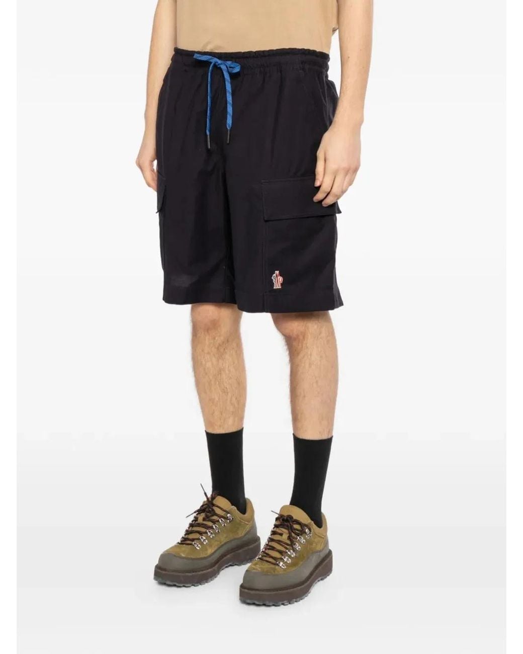 Moncler Black Cotton Shorts for men