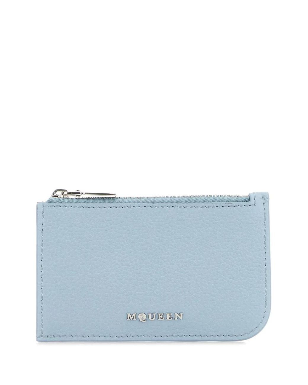 McQueen Blue Leather Card Holder for men