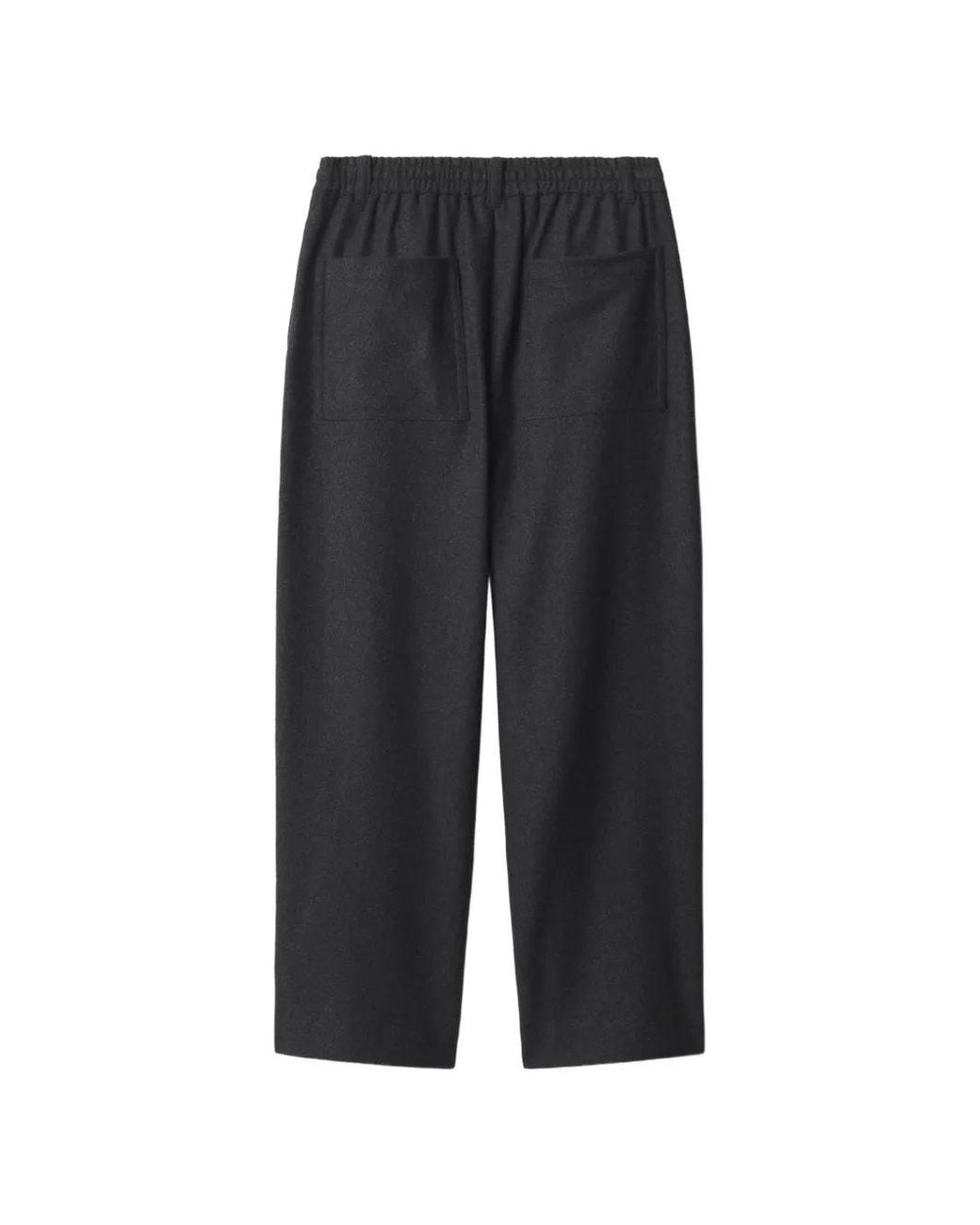 Maison Kitsuné Black Cropped Pleated Pants for men