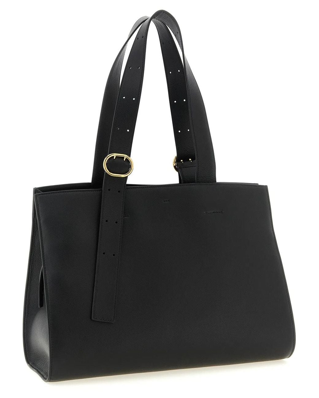 Jil Sander Black Cannoli Tote Bag Leather Handbags