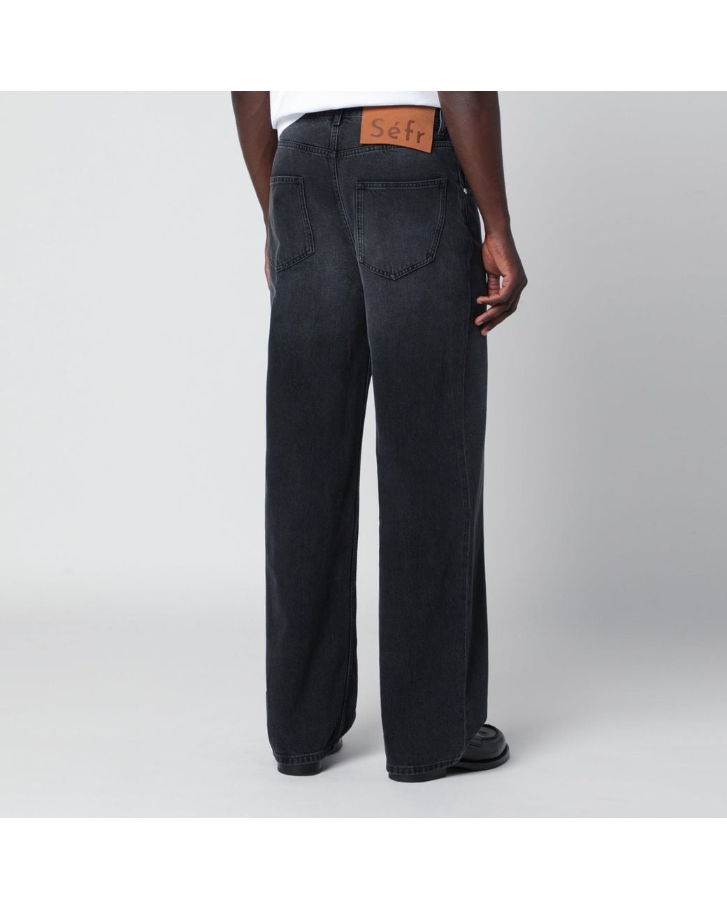 Séfr Blue Relaxed Cut Washed Jeans for men