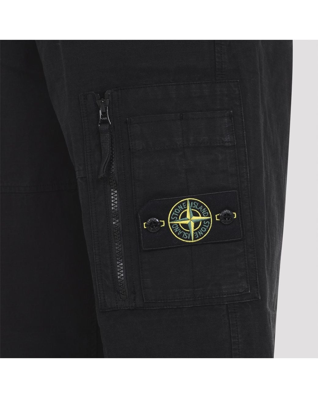 Stone Island Black Cotton Cargo Pants for men