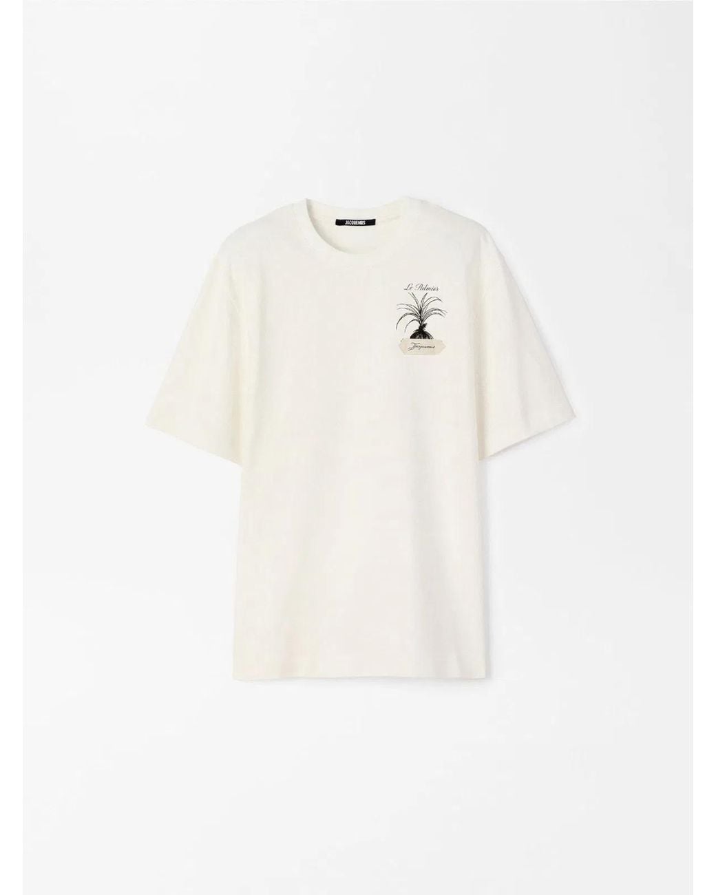 Jacquemus White Palm Print T-Shirt for men