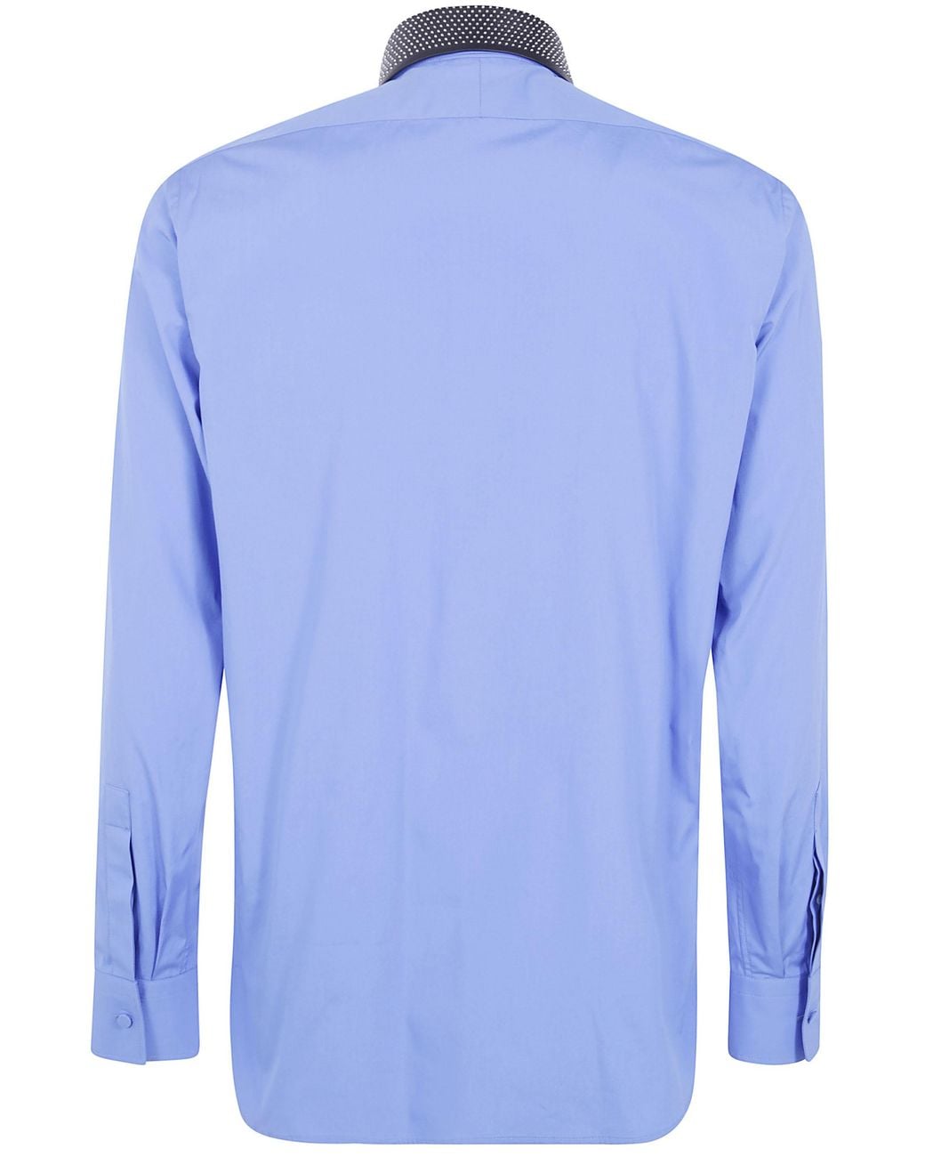 Tom Ford Blue Piece Dyed Poplin Fluid Fit Shirt With Detachable Collar for men