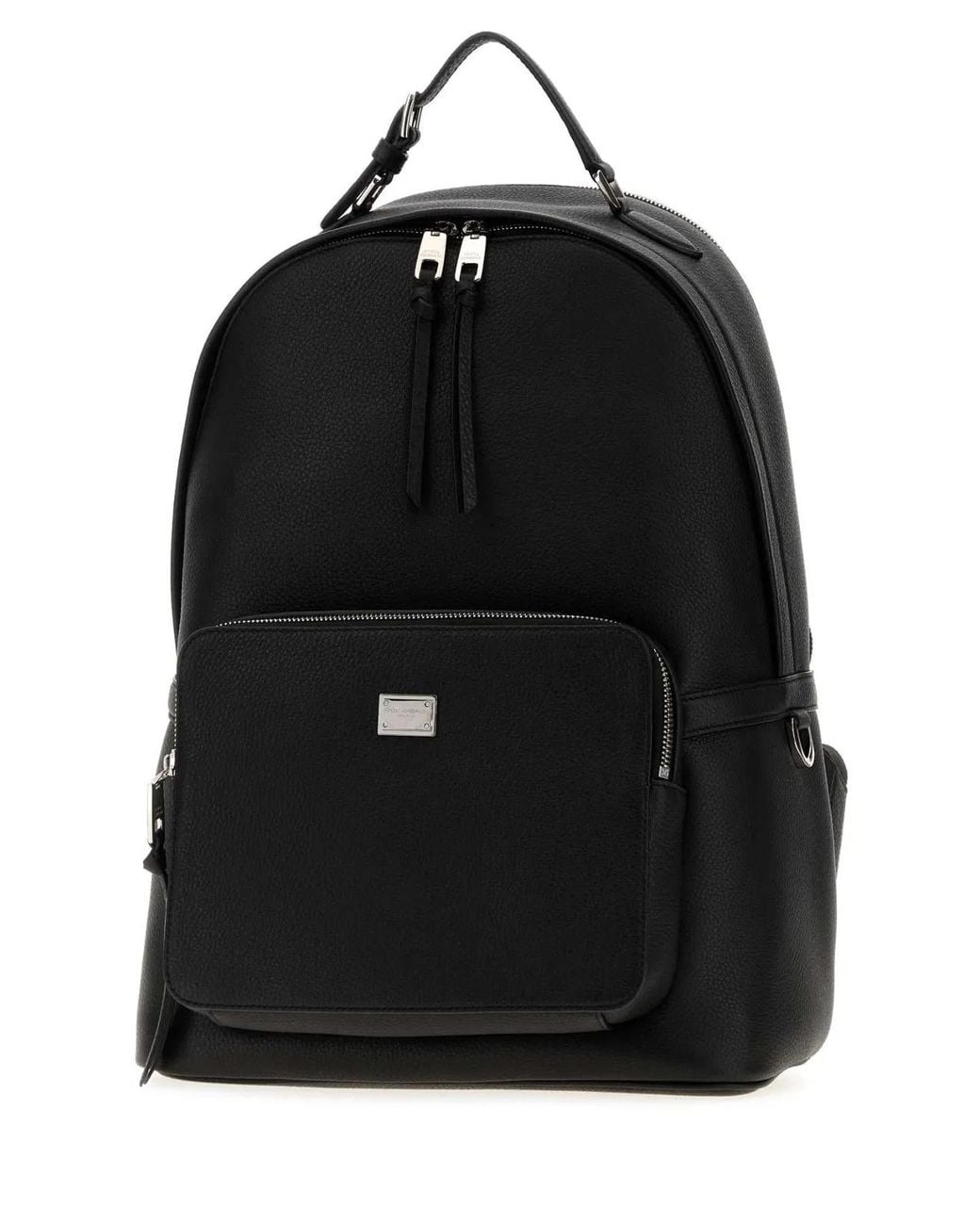 Dolce & Gabbana Black Leather Backpack for men