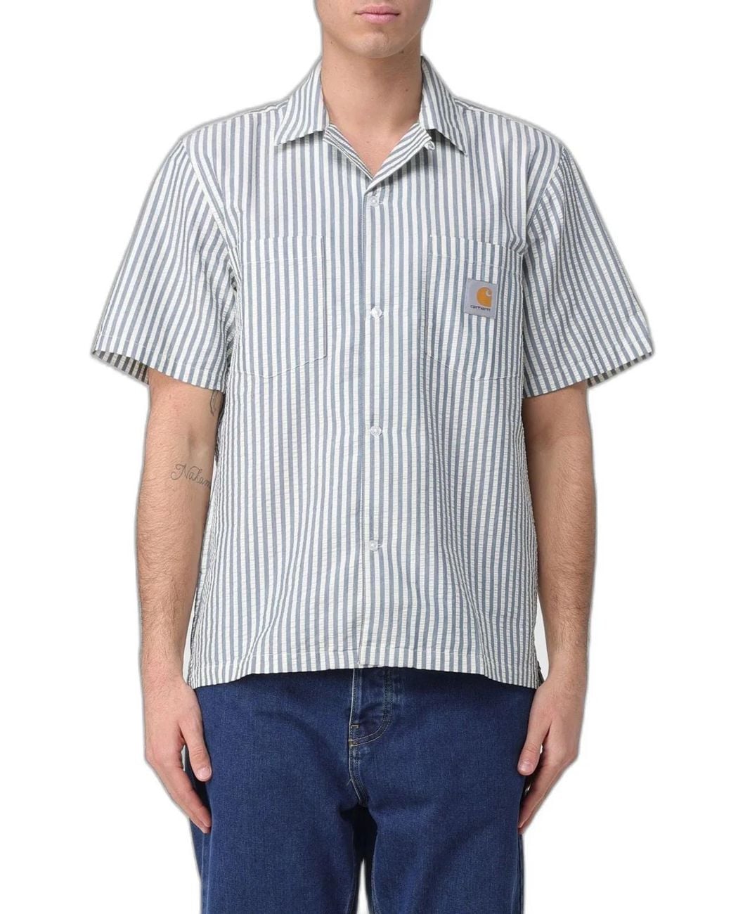Carhartt Blue Striped Cotton Shirt