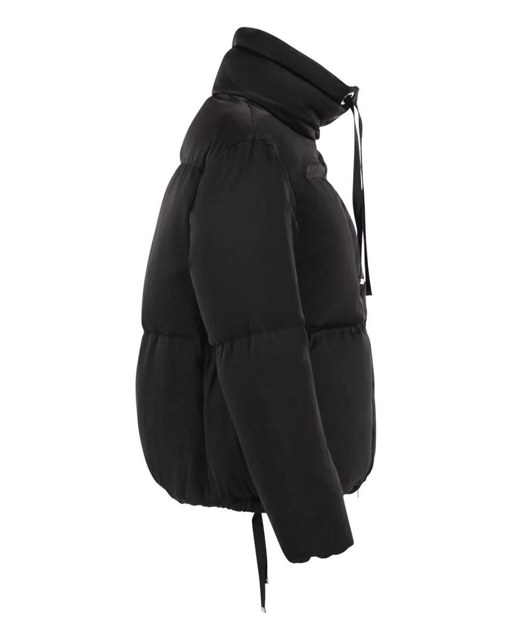 Herno Black High-Neck Down Jacket With Drawstring Collar