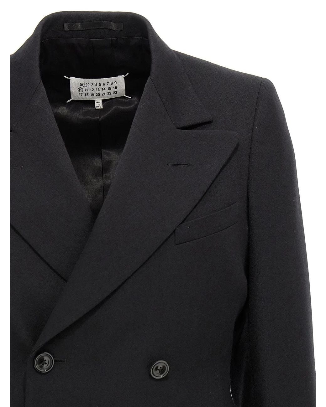 Maison Margiela Black Tailored Double-Breasted Wool Blazer