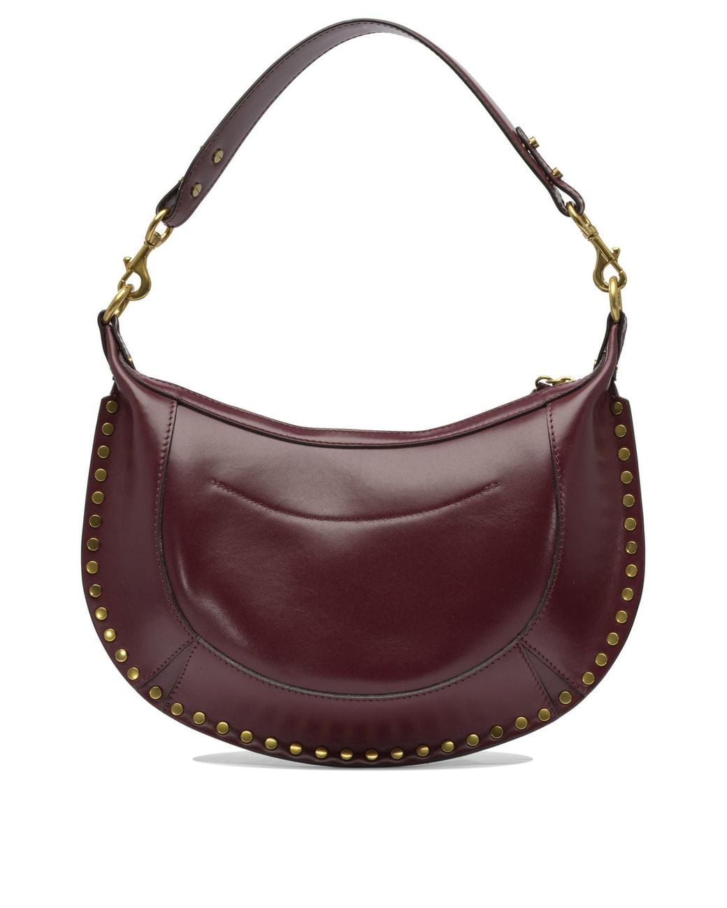 Isabel Marant Purple Bordeaux Calf Leather Polyamide Polyurethane Medium Shoulder Bag