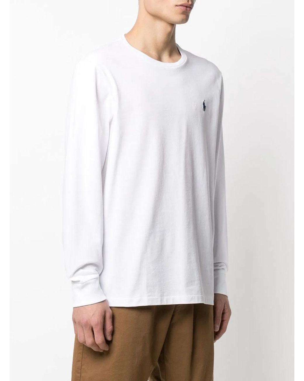 Ralph Lauren White Cotton T-Shirt Polo for men
