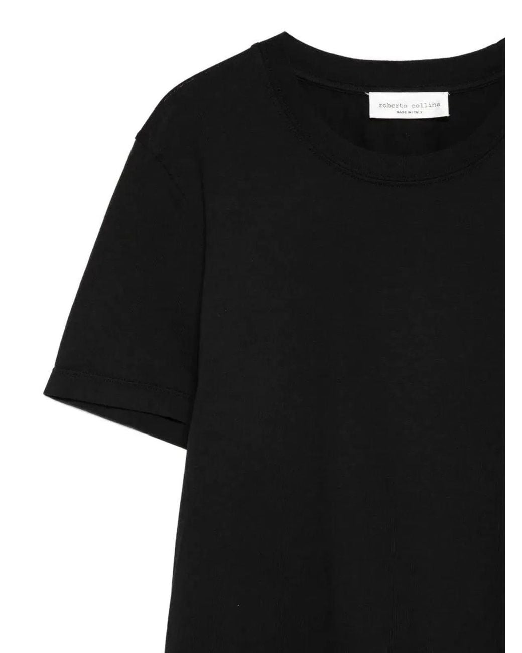 Roberto Collina Black Crewneck Cotton T-Shirt