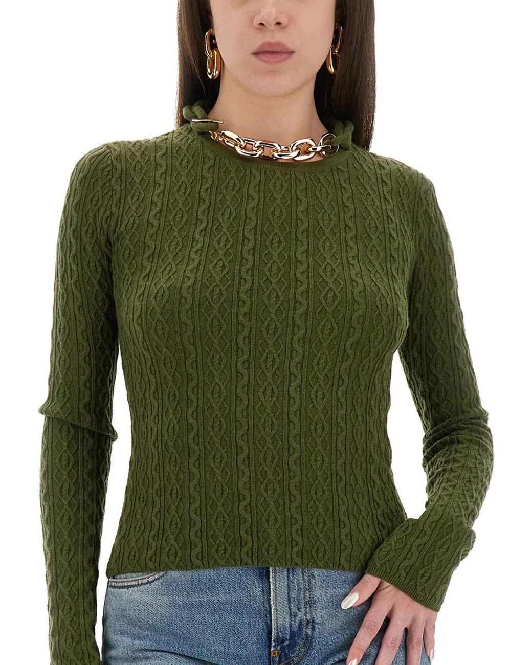Rabanne Green Wool Jersey