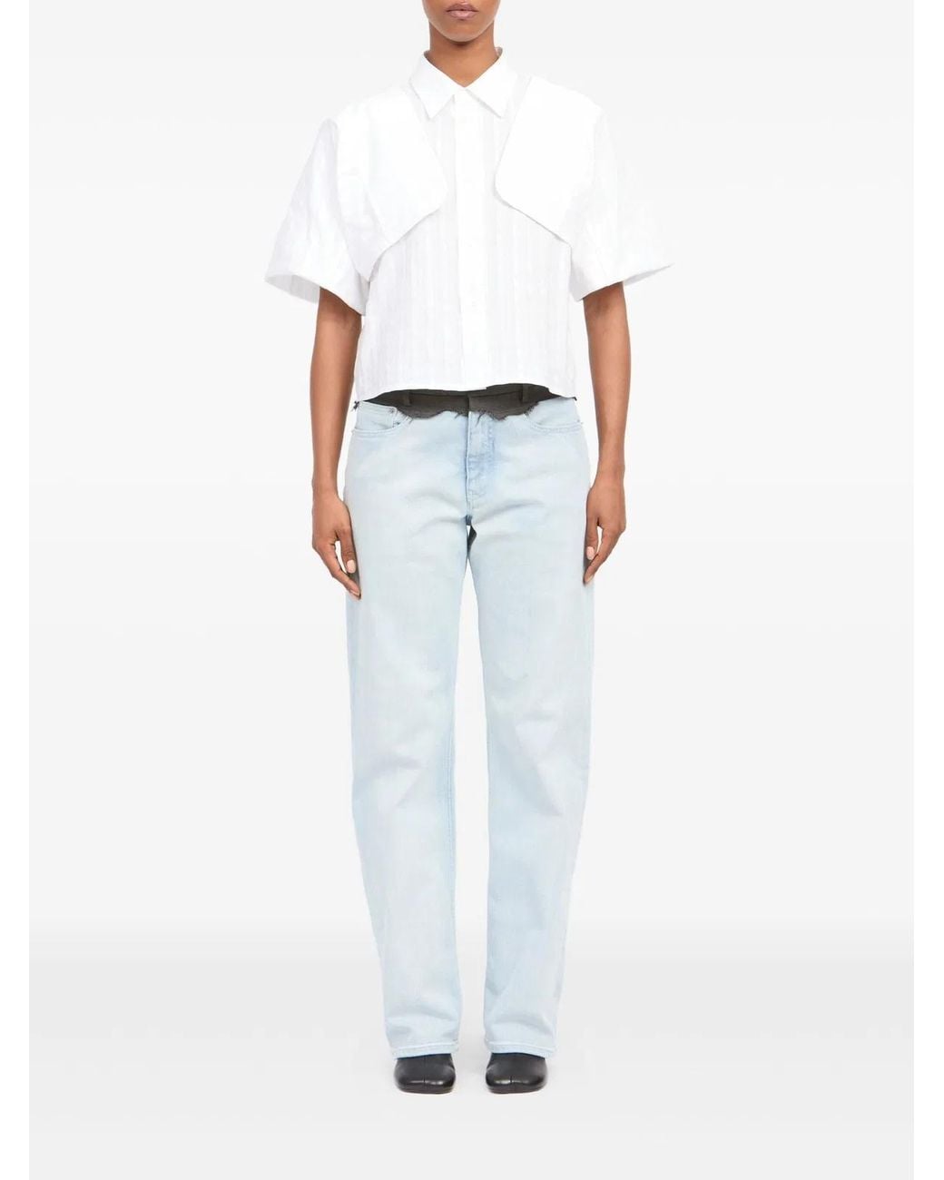 MM6 by Maison Margiela White Long-Sleeved Shirt