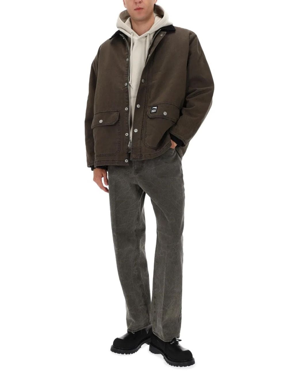Obey Brown Cotton Sports Jacket for men