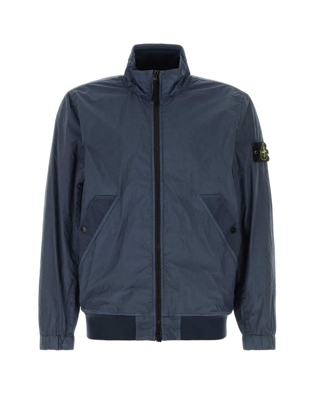 Stone Island Blue Nylon Bomber Jacket