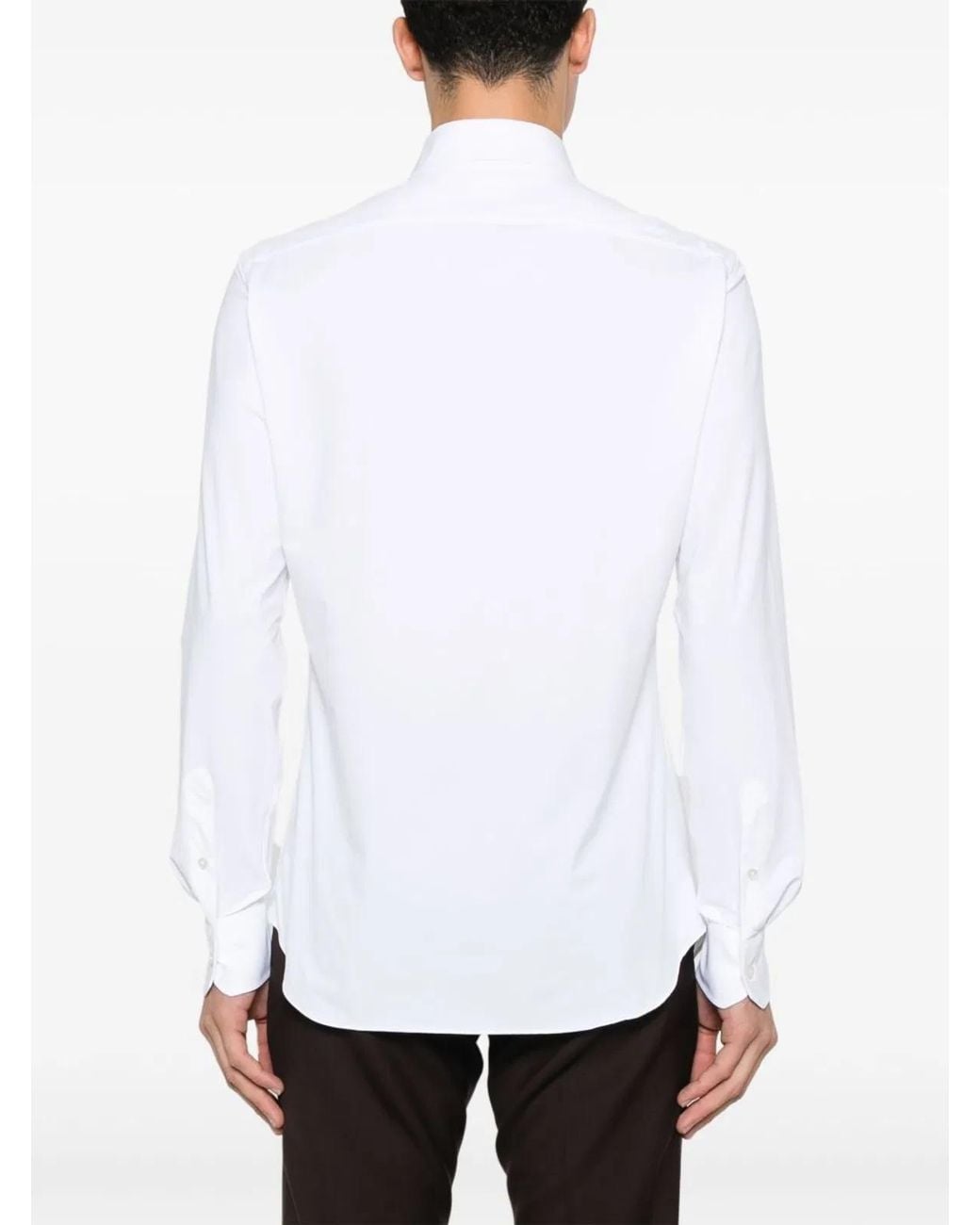 Xacus White Stretch Twill Shirt for men