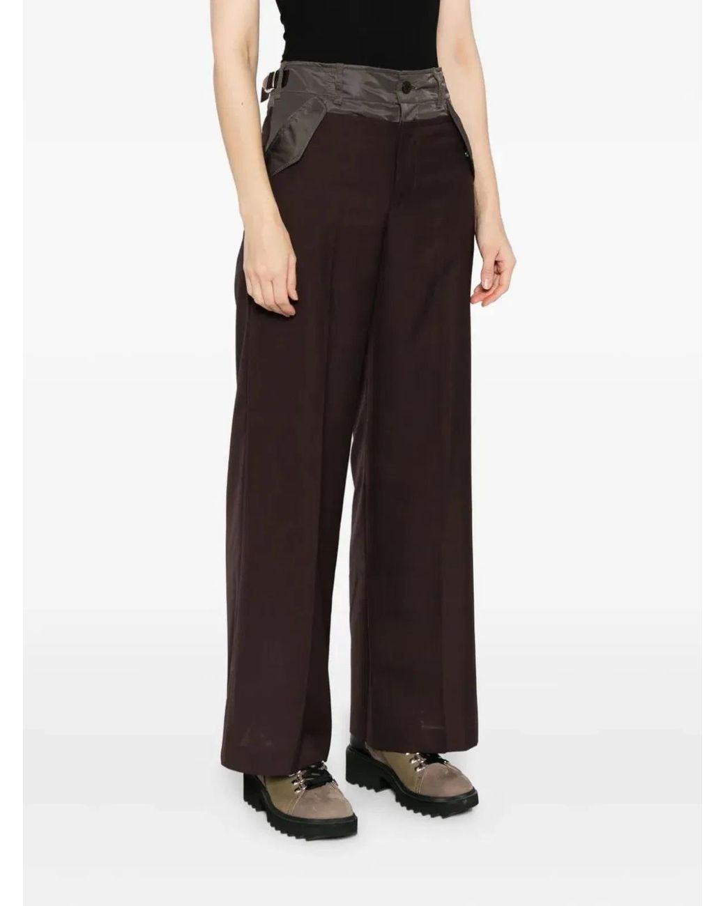 Sacai Black Wool Mix Pants