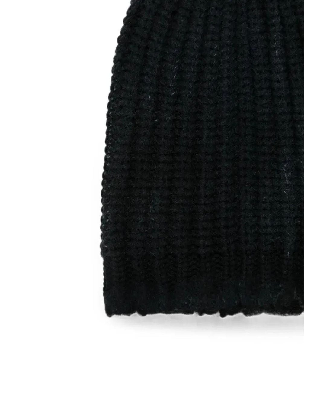 Avant Toi Black Hand Painted Corn Cob Stitch Hat With Destroyed Edges for men