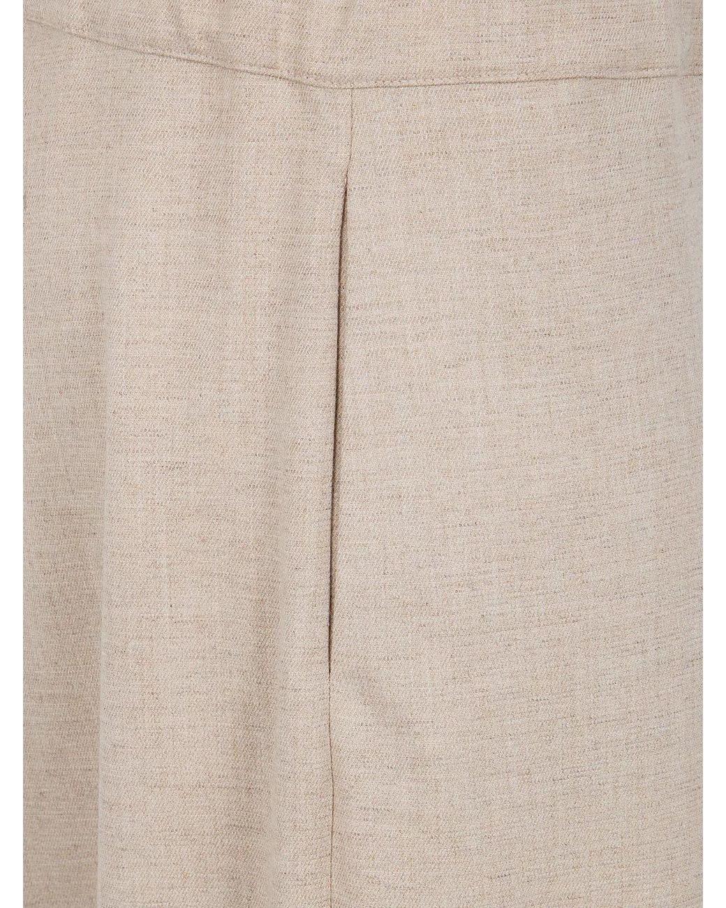 D.exterior Natural Soft Flanel Wide Leg Short Trousers