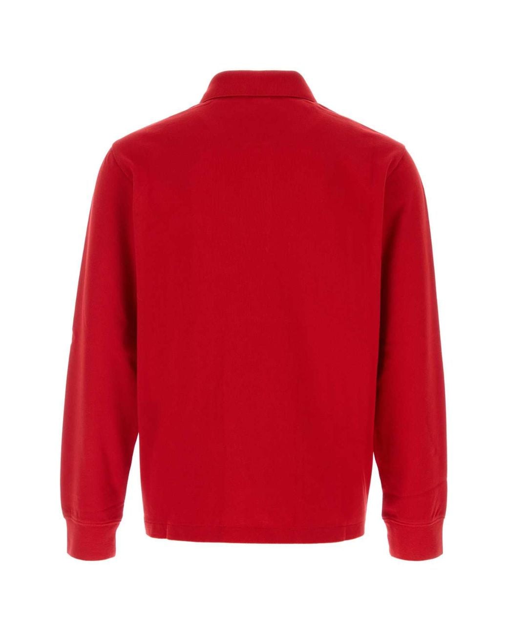 Sporty & Rich Red Sporty & Rich Riding Club Longsleeve Pique Polo for men