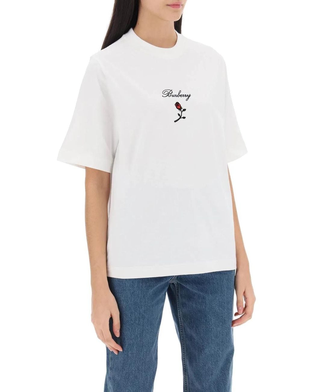 Burberry White T Shirt With Logo