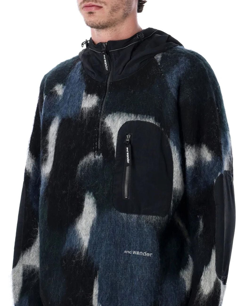 And Wander Blue Wool-Blend Sweater for men