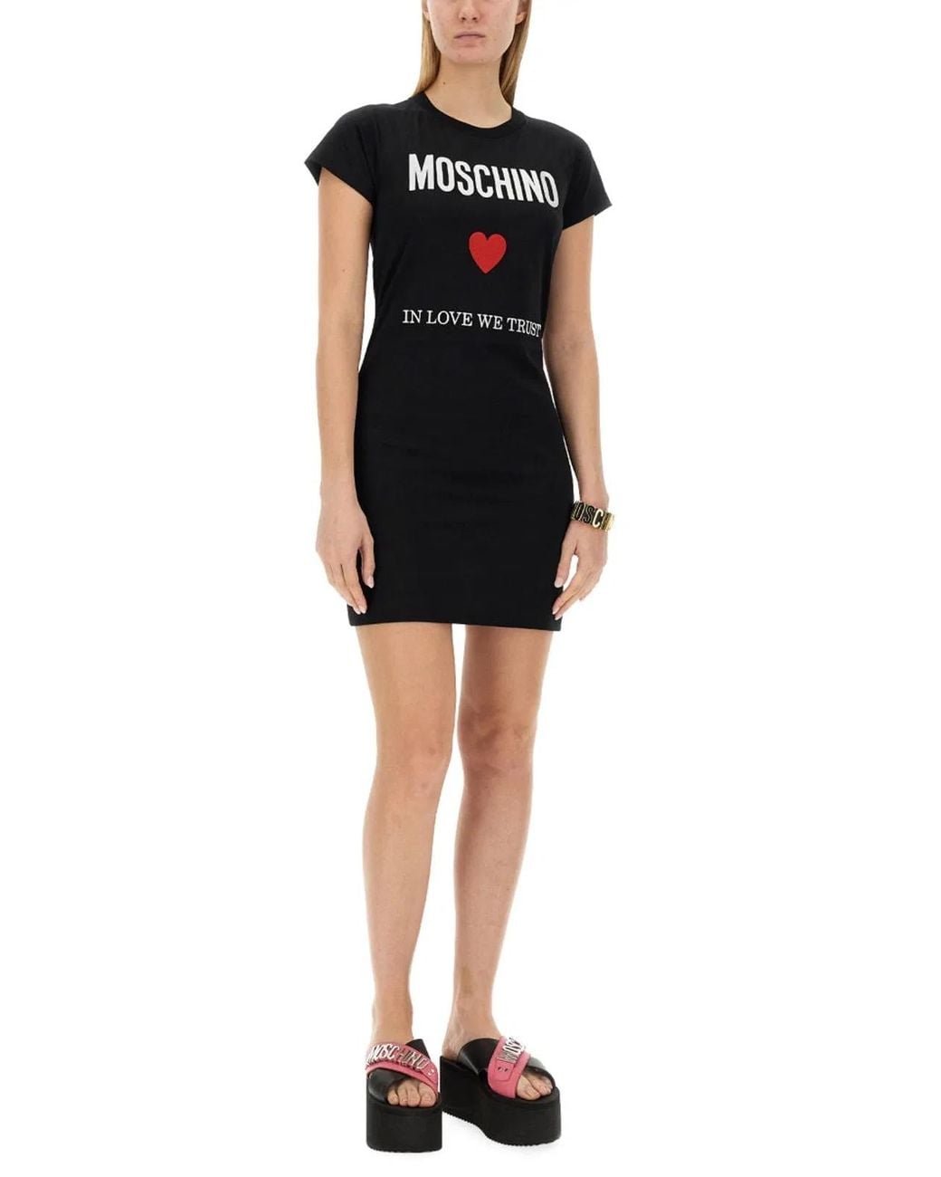 Moschino Couture Black Dress With Logo