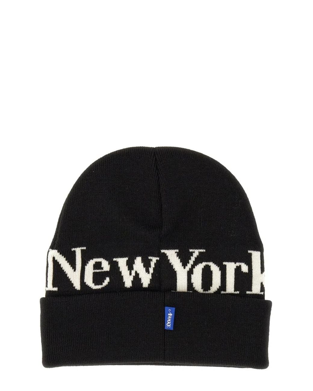AWAKE NY Black Beanie Hat for men