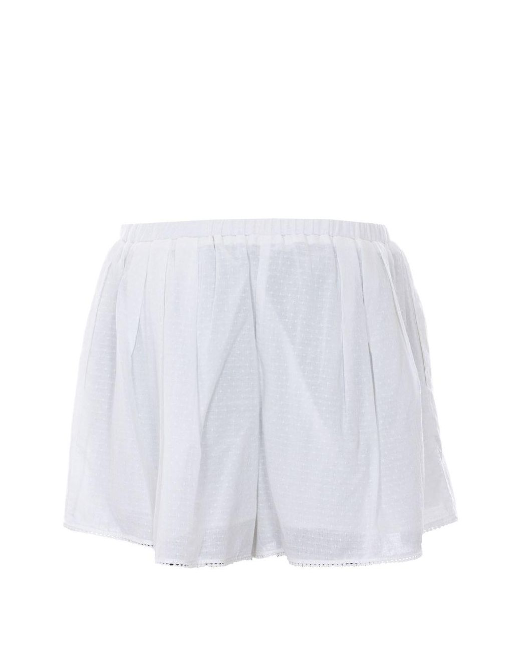 ELEH White Cotton Embroidered Shorts