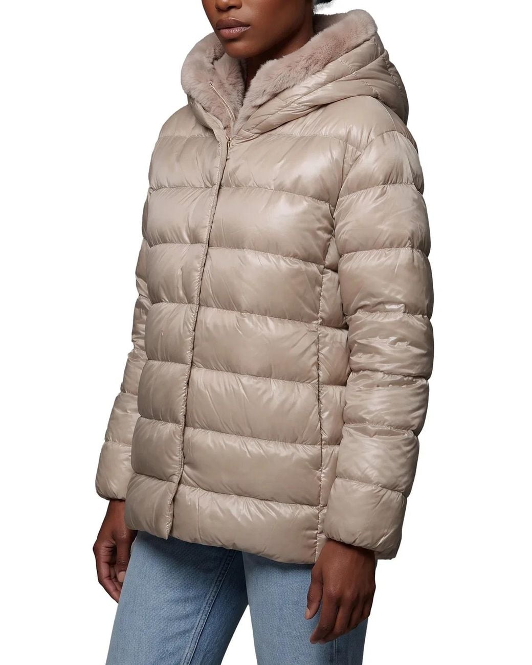 Herno Natural Ultralight Down Jacket With Faux Fur