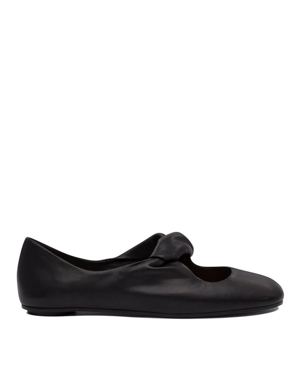 McQueen Black Twist Detailing Ballet Flats
