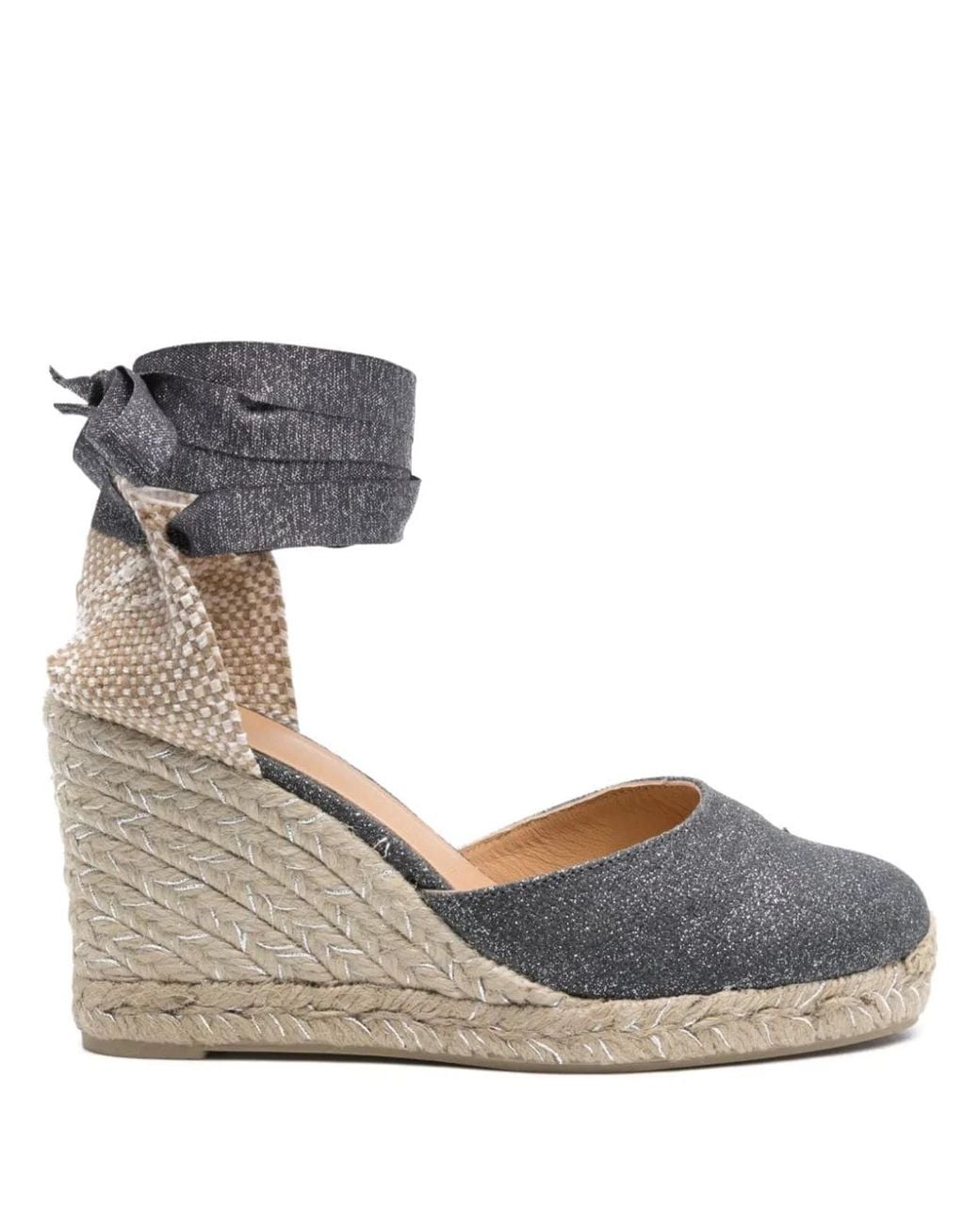 Castaner Gray Castañer Carina Raffia Wedge Espadrilles