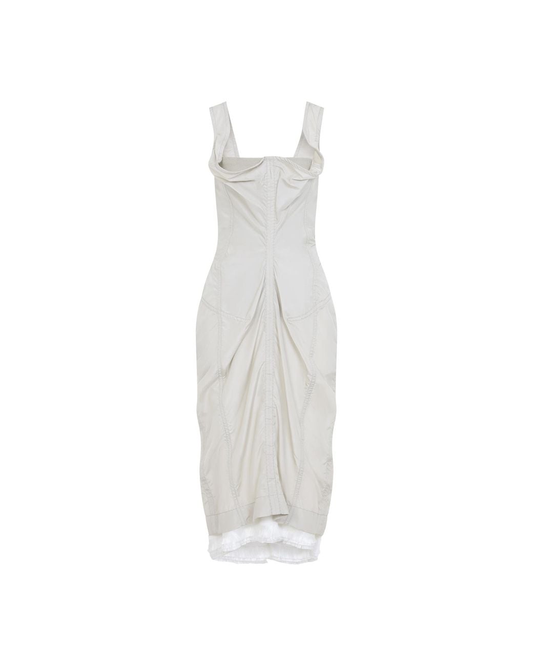 Bottega Veneta White Pearl Silk Taffeta Bustier Dress