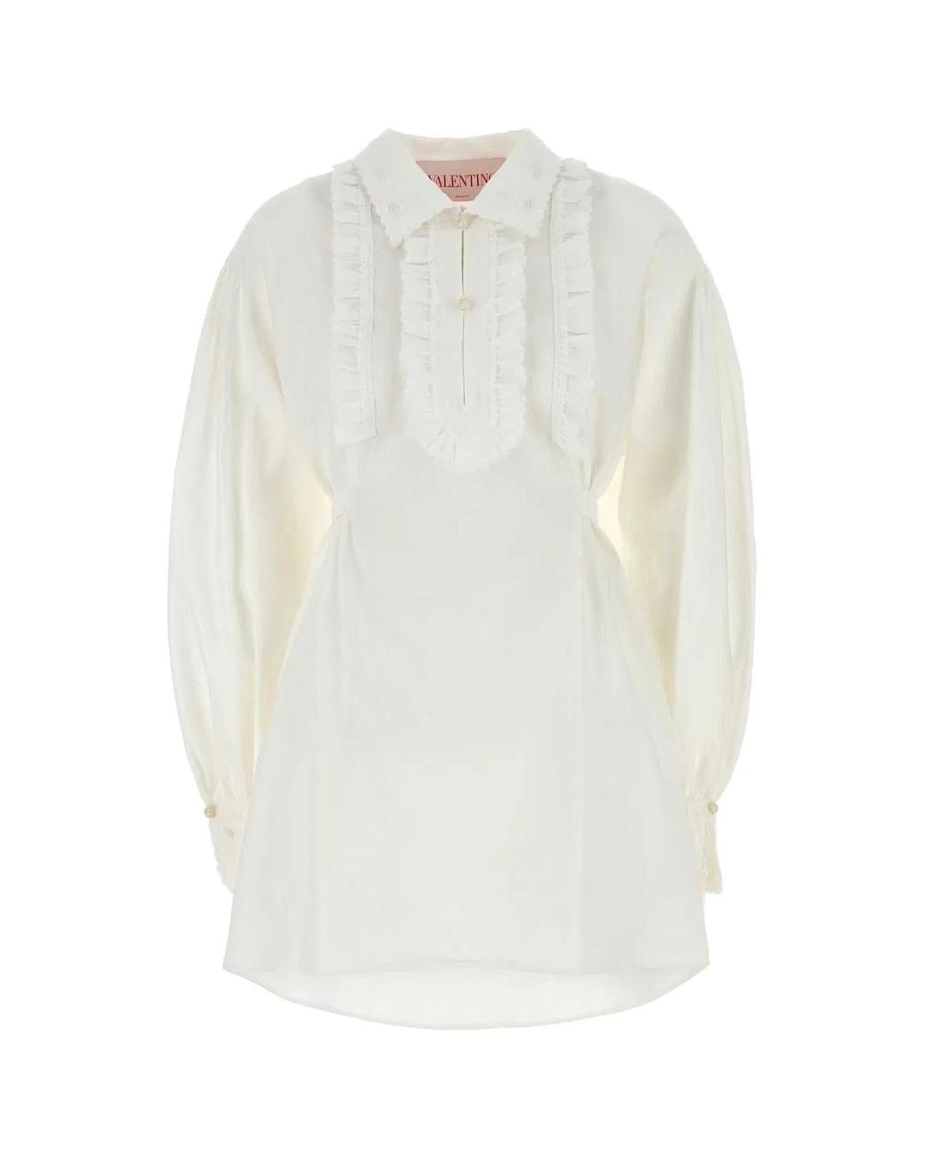 Valentino Garavani White Cotto Blend Shirt Dress