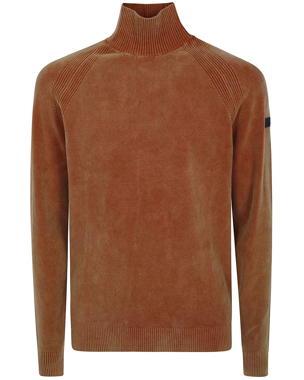 Rrd Brown Velvet Techno Wash Turtleneck Knit for men