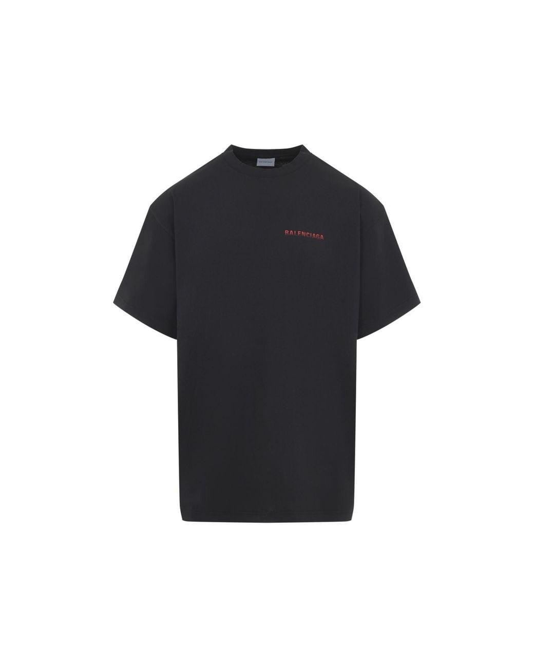 Balenciaga Black Cotton Logo T-Shirt for men