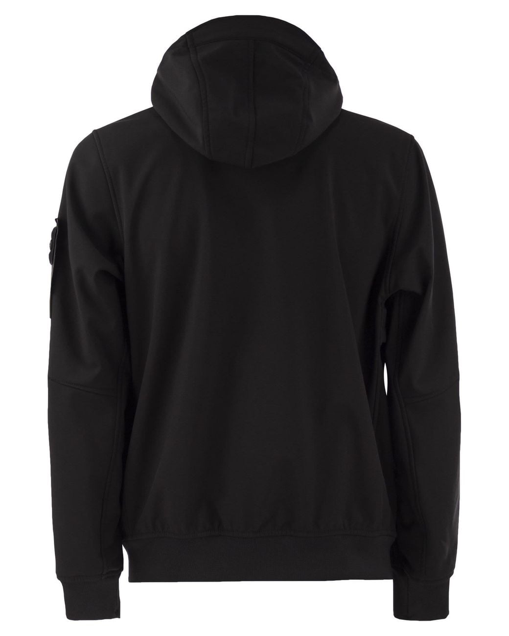 Stone Island Black Soft Shell-R Hooded Jacket for men