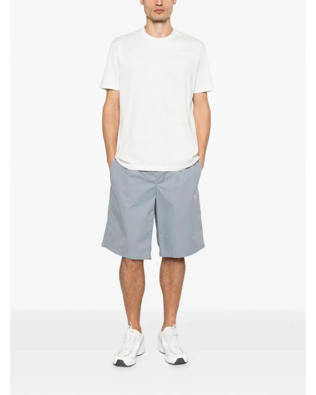Paul & Shark White Paul & Shark Cotton T-Shirt With Tone-On-Tone Logo Embroidery for men