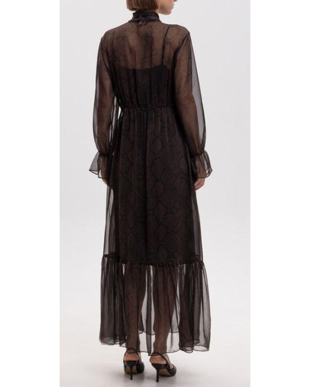 Twinset Black Twinset Actitude Python Polyester Dress
