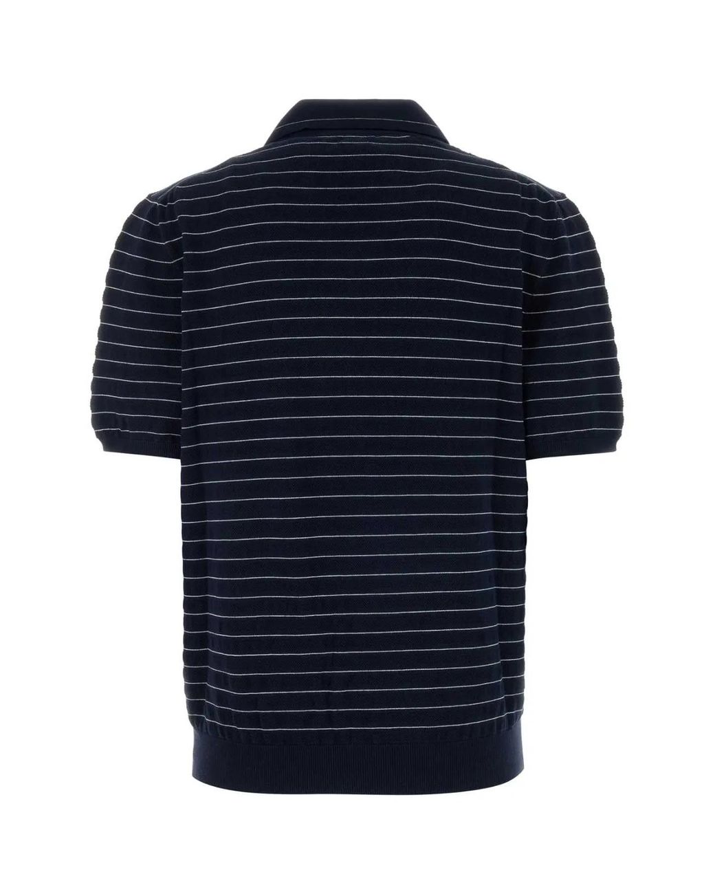 Miu Miu Blue Embroidered Cotton Polo Shirt