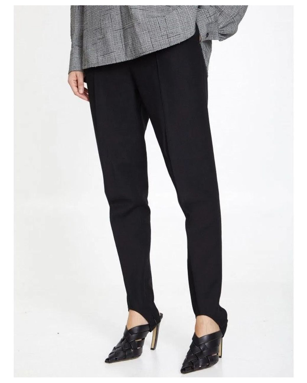 Bottega Veneta Black High-Rise Cotton Trousers