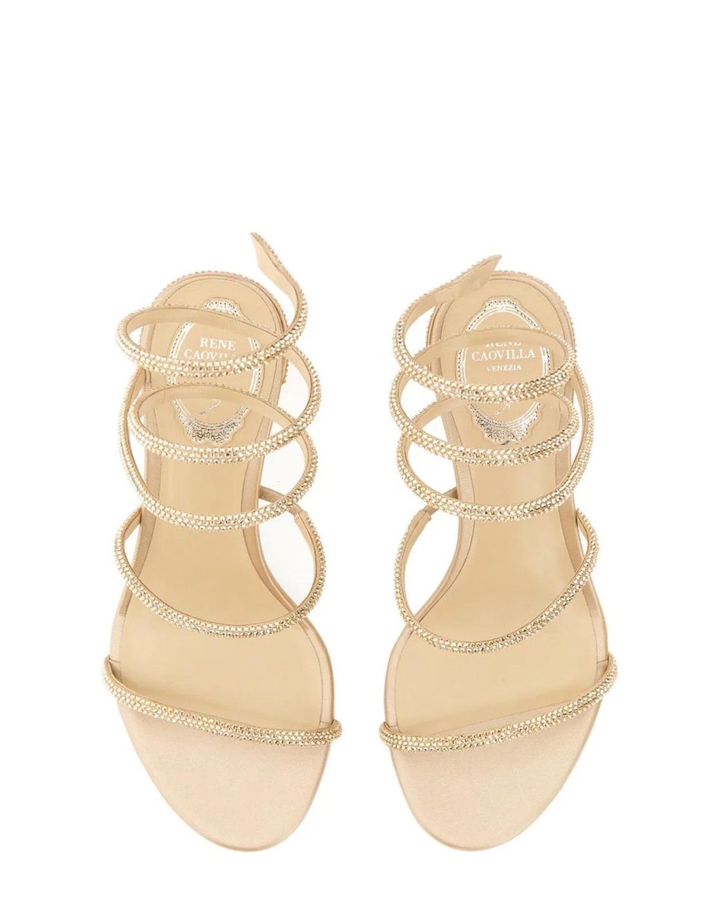 Rene Caovilla Natural Elegant Mini Heels With 3.5 Cm Height