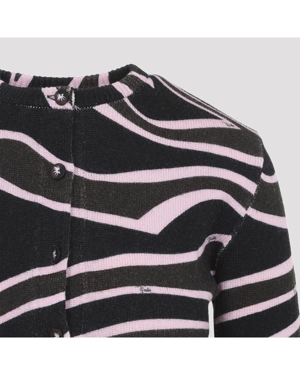 Emilio Pucci Black Khaki Cropped Cardigan