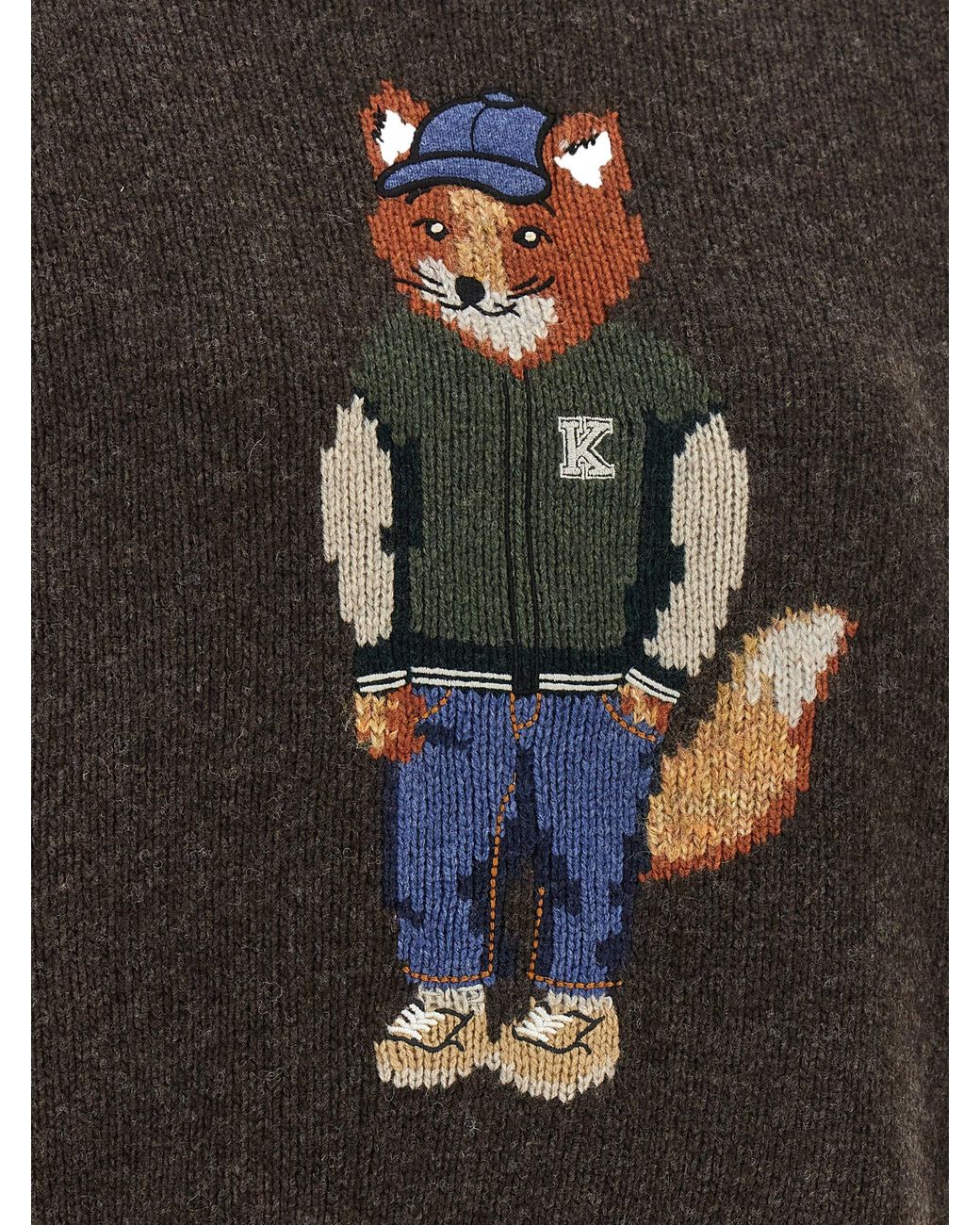 Maison Kitsuné Black 'Dressed Fox' Sweater