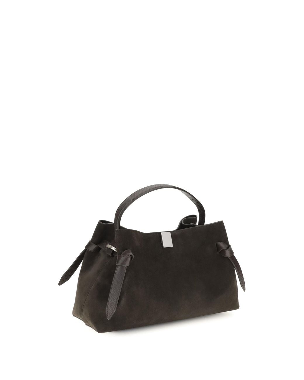 Yuzefi Black Shoulder Bag Gyoza Suede Calf Leather