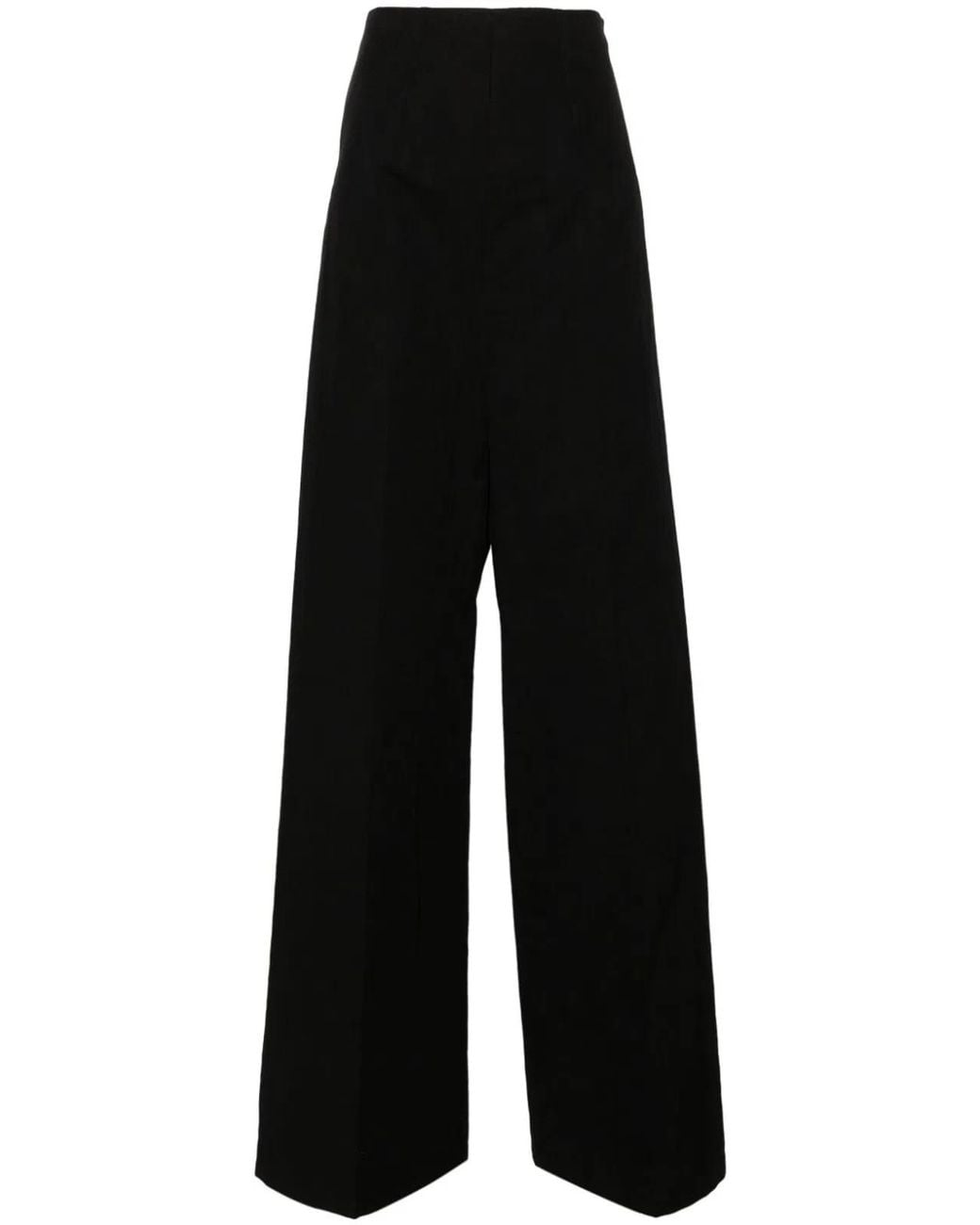 Max Mara Black Linen And Cotton Blend Trousers