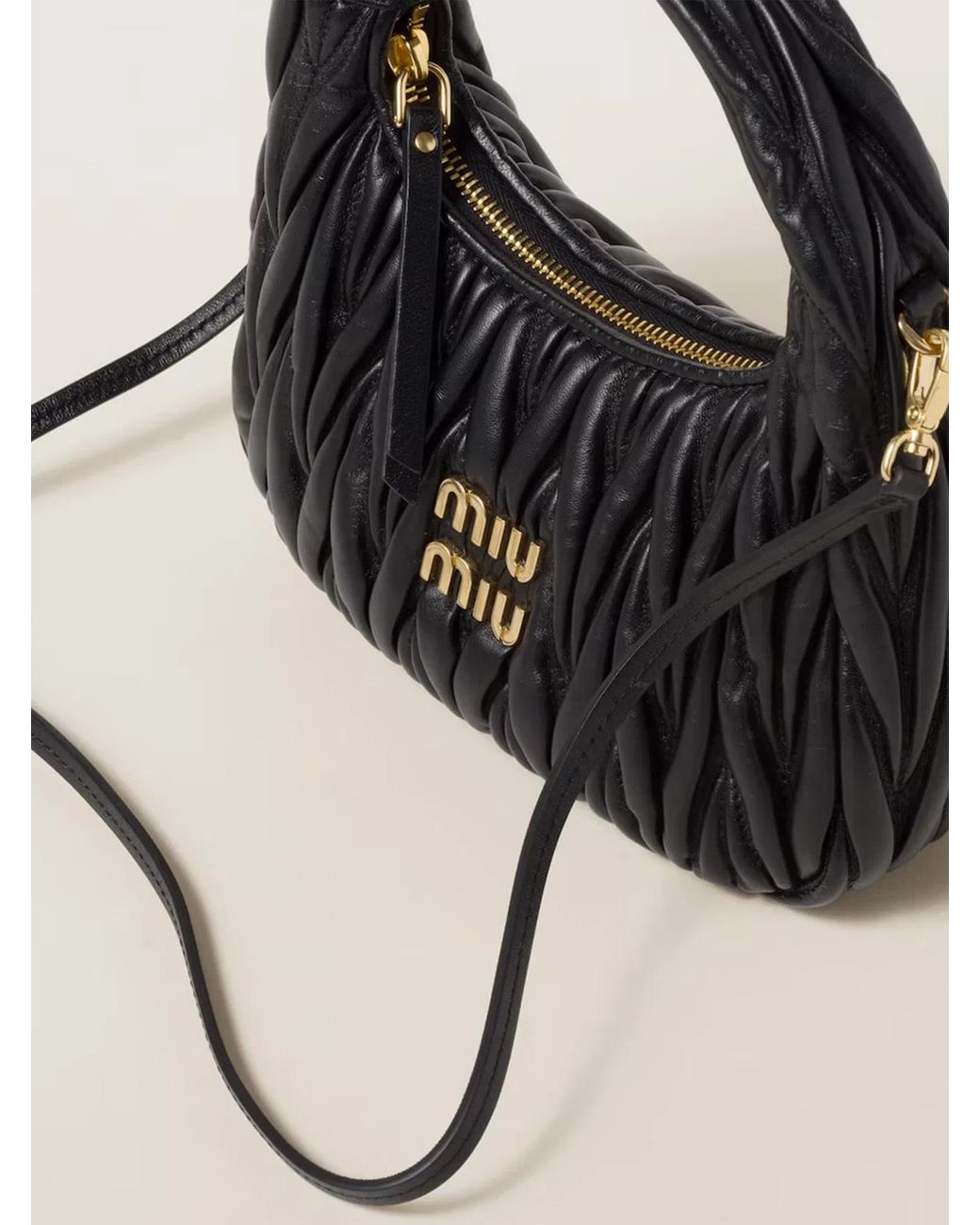 Miu Miu Black Borsa Hobo Wander