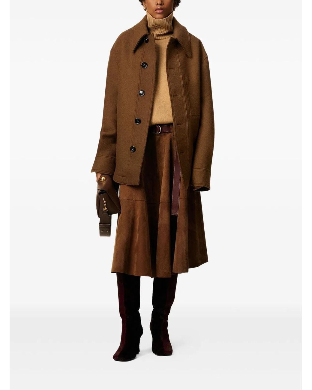 AMI Brown Point-Collar Shirt Jacket