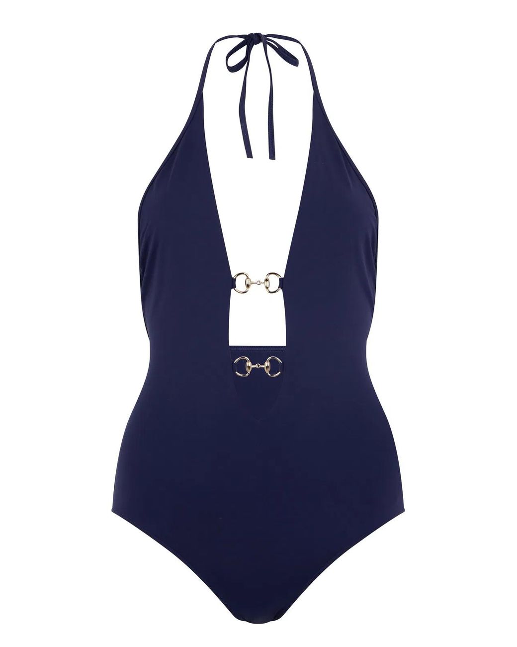 Gucci Blue One-Piece With Clamp Details